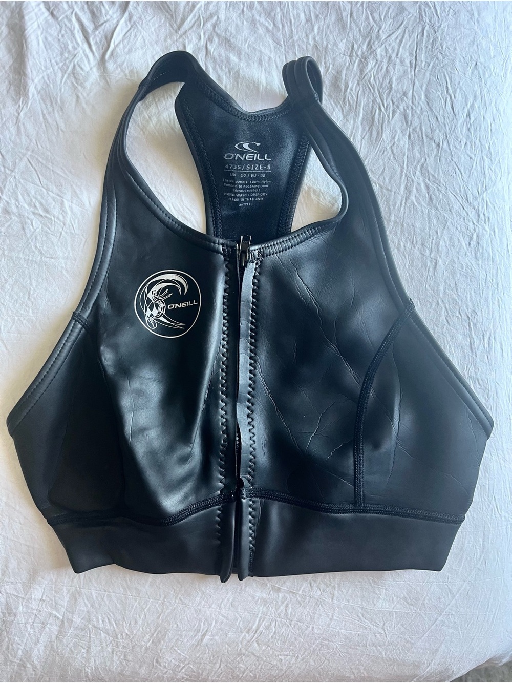 O'Neill Black Neoprene Front-Zip Surf Vest